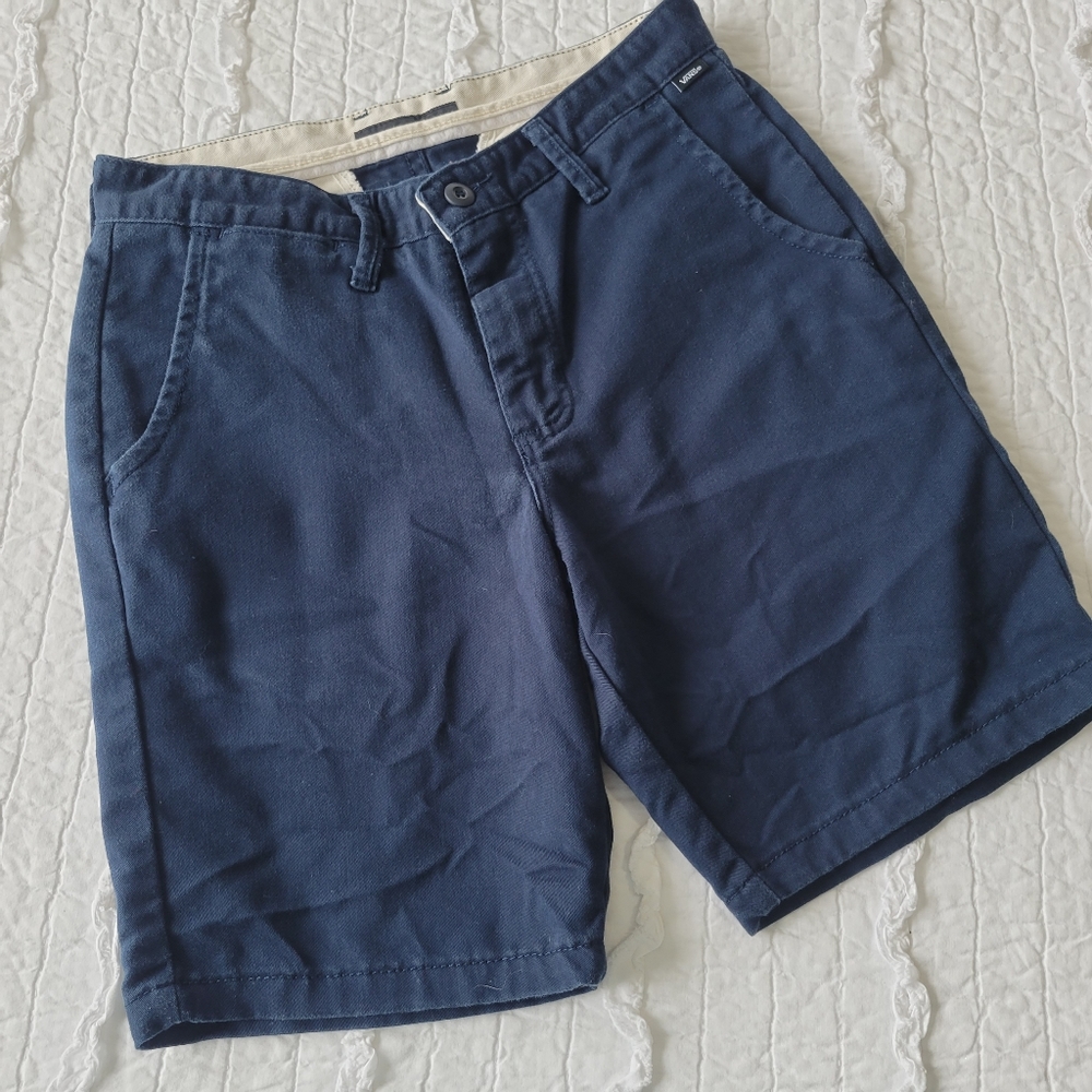 Vans Navy Flat Front Shorts 28 EUC